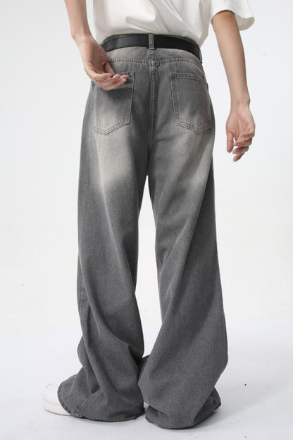 Distressed Wide Leg Jeans with Pockets