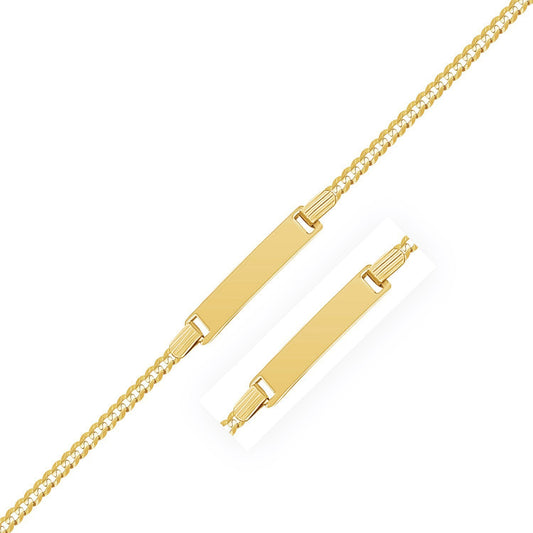 Bracelet identité en or jaune 14 carats maille gourmette pour enfant