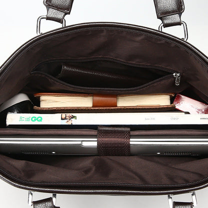 Men's Handbag Casual Briefcase Horizontal Soft Leather