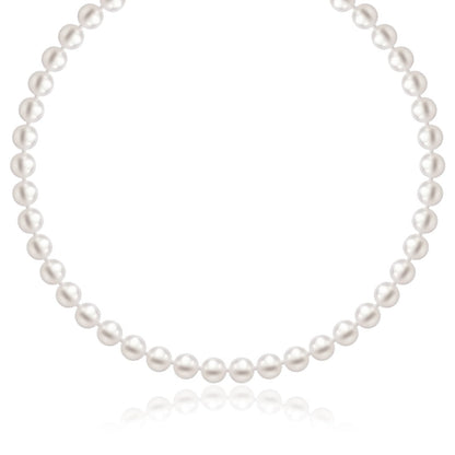 14k Yellow Gold Necklace with White Freshwater Cultured Pearls (6.0mm to 6.5mm)