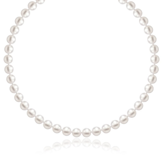 Collier en or jaune 14 carats avec perles de culture d'eau douce blanches (6,0 mm à 6,5 mm)