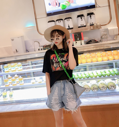 Water-Washed Denim Shorts