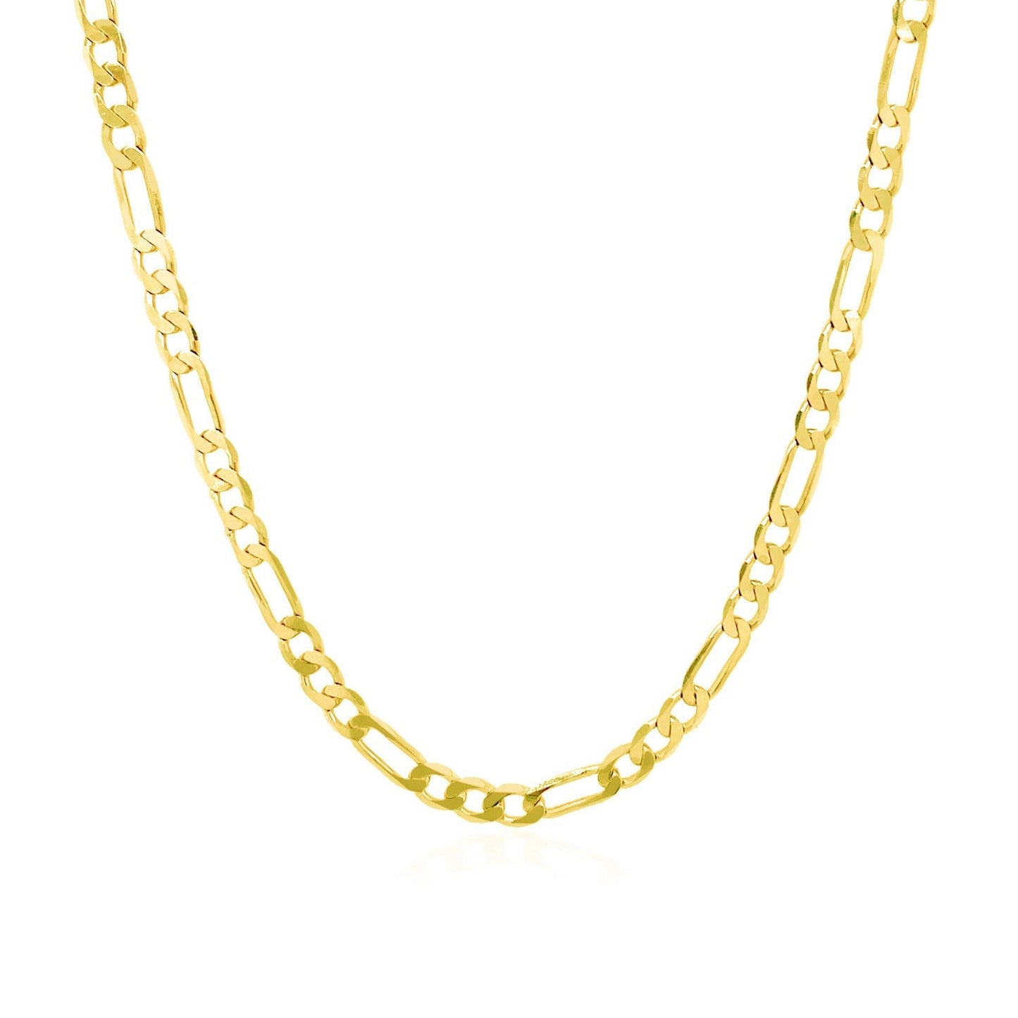 3.1mm 14k Yellow Gold Solid Figaro Chain
