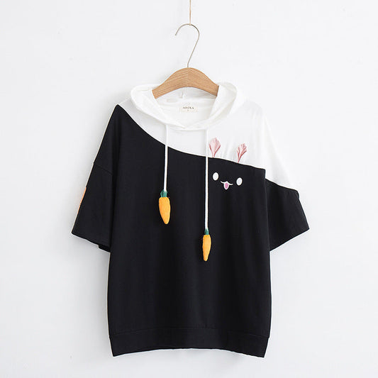 Camiseta de conejo bonita y colorida estilo japonés 2019