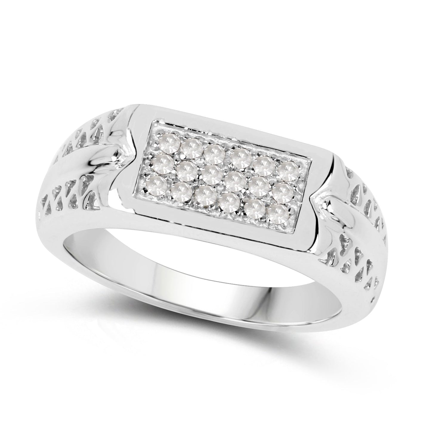 0.27 Carat Genuine White Diamond .925 Sterling Silver Ring