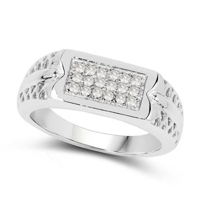 0.27 Carat Genuine White Diamond .925 Sterling Silver Ring