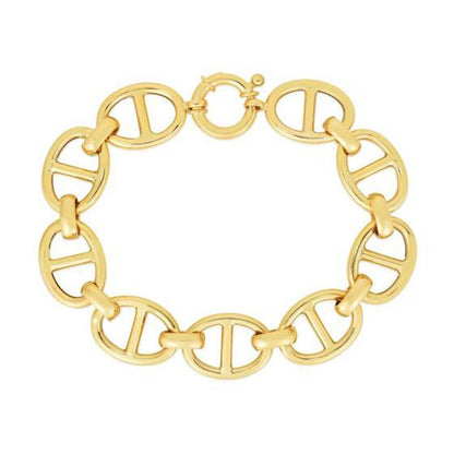 14k Yellow Gold High Polish Mariner Link Bracelet  (13.80 mm)
