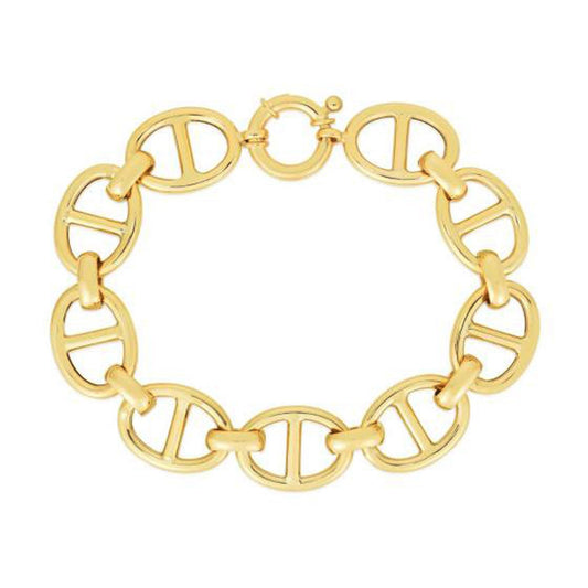Bracelet maillon marin en or jaune 14 carats, poli (13,80 mm)