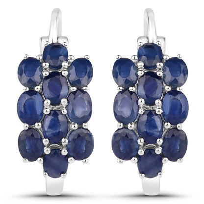 10.40 Carat Genuine Blue Sapphire .925 Sterling Silver 3 Piece Jewelry Set (Ring, Earrings, and Pendant w/ Chain)