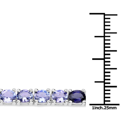 12.04 Carat Genuine Multi Stone .925 Sterling Silver Bracelet