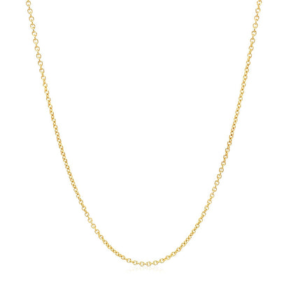 14k Yellow Gold Round Cable Link Chain 1.2mm