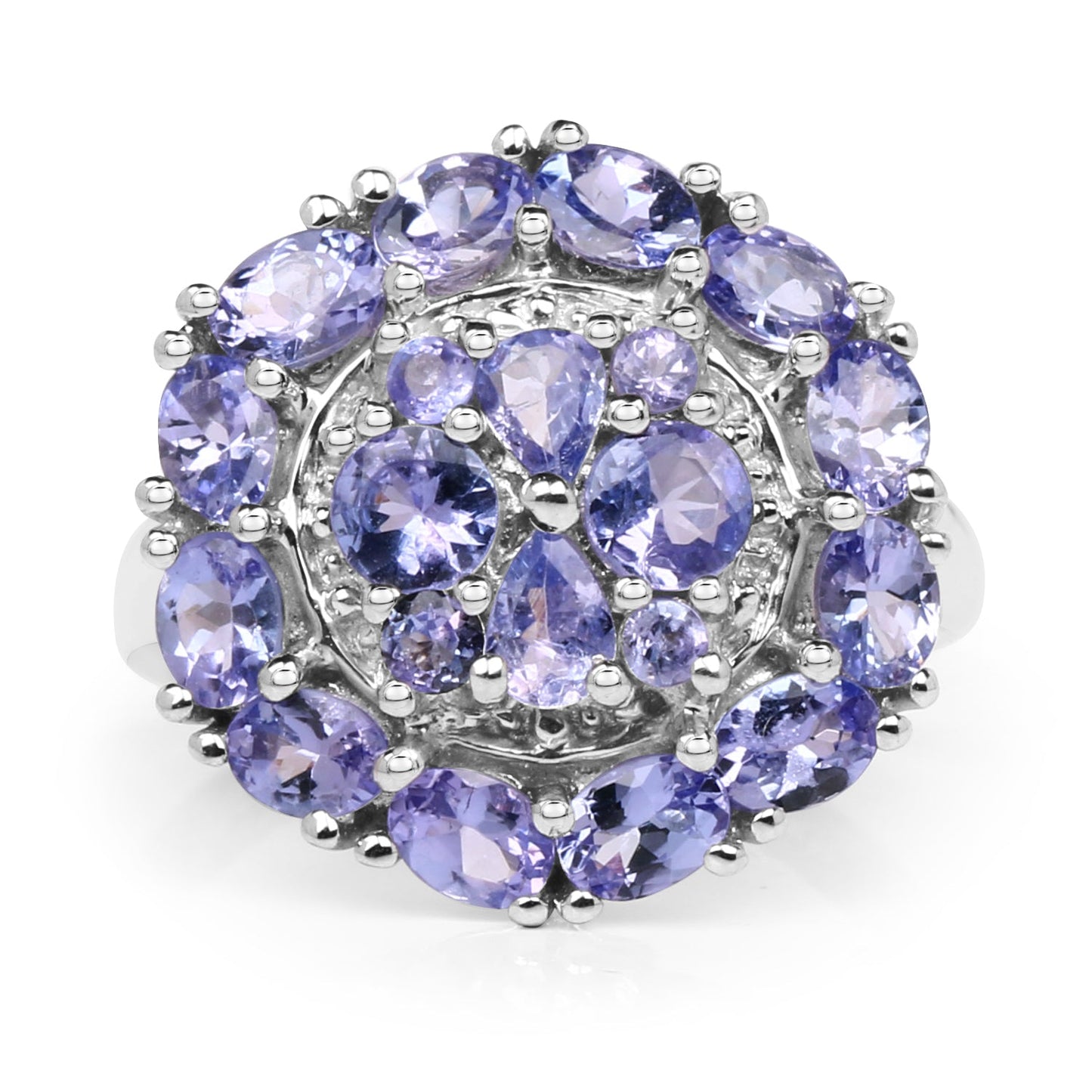 2.92 Carat Genuine Tanzanite .925 Sterling Silver Ring