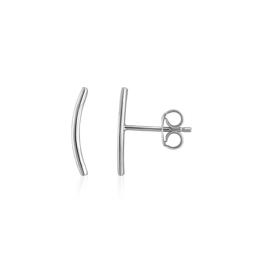Boucles d'oreilles grimpantes courbées en or blanc 14 carats