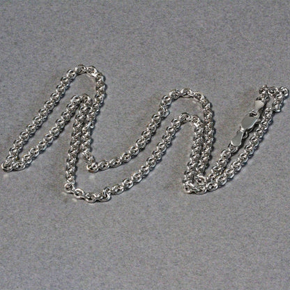 14k White Gold Diamond Cut Cable Link Chain (2.90 mm)