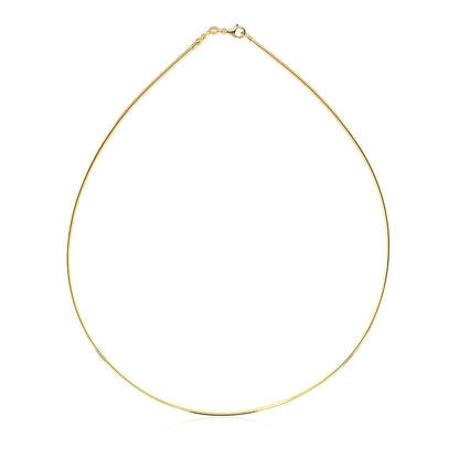 14k Yellow Gold Necklace in a Round Omega Chain Style