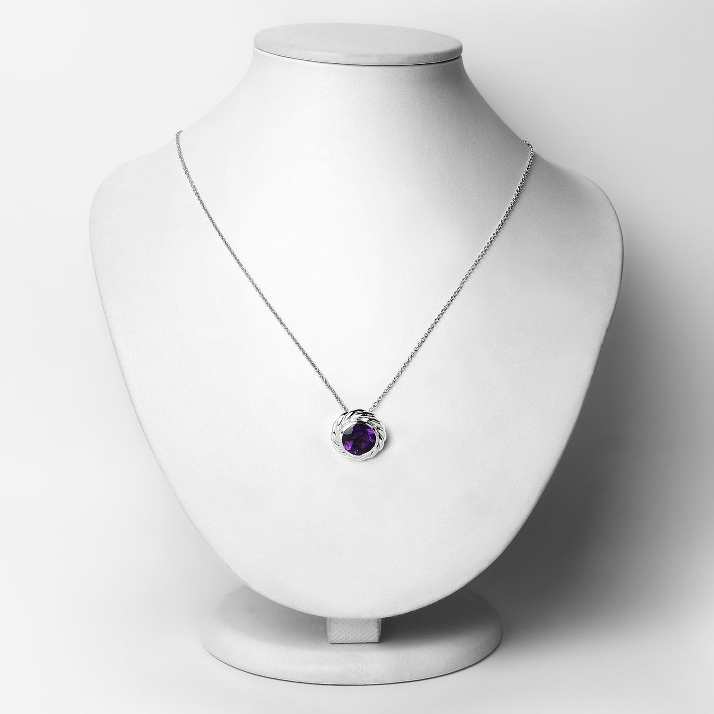 3.30 Carat Genuine Amethyst .925 Sterling Silver Pendant
