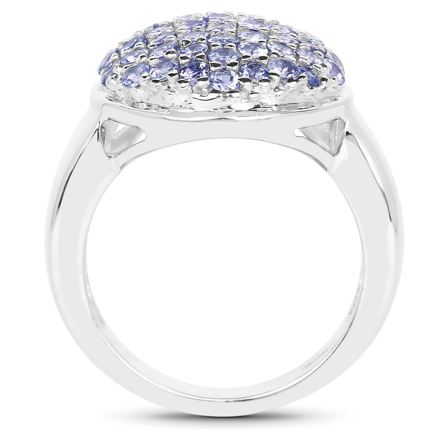 2.00 Carat Genuine Tanzanite .925 Sterling Silver Ring