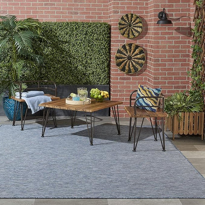Nourison Home Positano 6' x 9' Navy Blue Fabric Modern Area Rug (6' x 9')