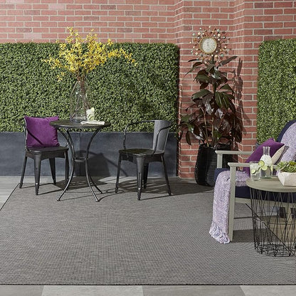 Nourison Home Positano 8' Runner Charcoal Fabric Modern Area Rug (8' Runner)