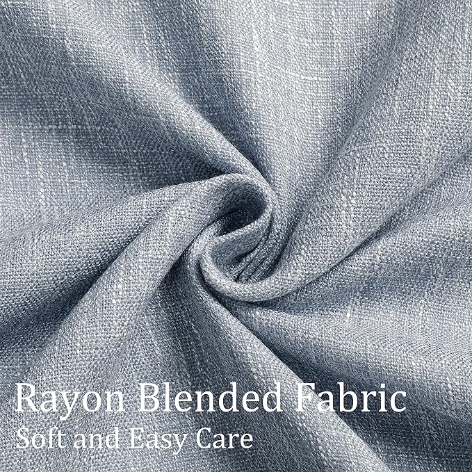 Vision Home Chambray Blue Full Blackout Curtains Pinch Pleated Room Darkening Window Curtains 72 inch for Living Room Bedroom Thermal Insulated Pinch Pleat Drapes with Hooks Back Tab 2 Panel 40"Wx72"L