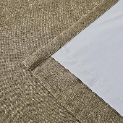 Vision Home Brown Pinch Pleated Full Blackout Curtains Linen Blended Room Darkening Window Curtains 72 inch for Living Room Bedroom Thermal Insulated Pinch Pleat Drapes with Hooks 2 Panel 40" Wx72 L