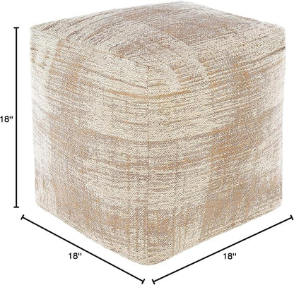 Mark&Day Pouf Ottoman, Puchenstuben Modern Taupe Cube Pouf Foot Rest for Living Room, Bedroom and Boho Home Decor (18"x18"x18")