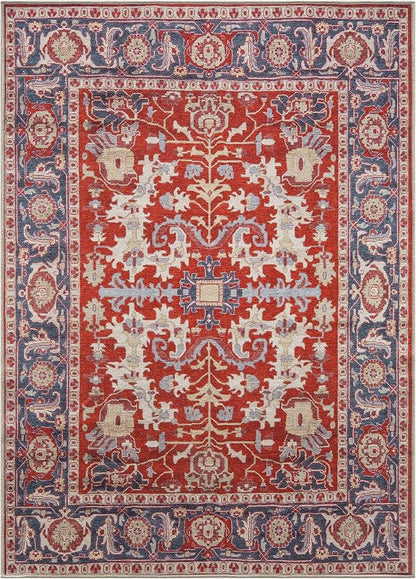 Keen Home Design 6x9 Rug - Machine Washable Area Rug with Non-Slip Backing, Ideal for Living Room, Dining Room, Bedroom - Vintage, Easy Clean, Durable, Low Pile Rug - (6' x 9')