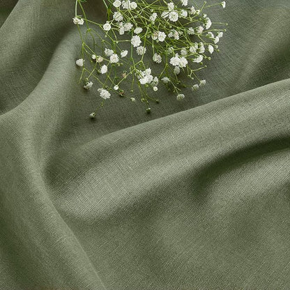 Solino Home Linen Table Runner 48 Inches - 100% Pure Linen Oil Green Table Runner 14 x 48 Inch Ideal for Dresser and Coffee Tables - Fall, Autumn, Thanksgiving - Fete