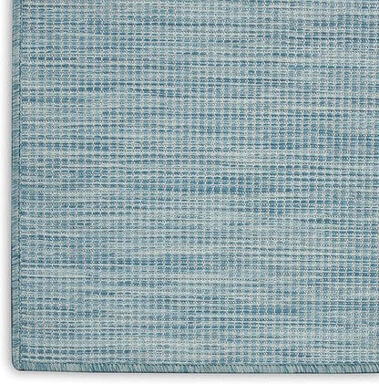 Nourison Home Positano 5' x 7' Aqua Fabric Modern Area Rug (5' x 7')