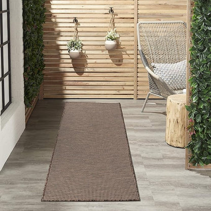 Nourison Home Positano 8' Runner Natural Fabric Modern Area Rug (8' Runner)