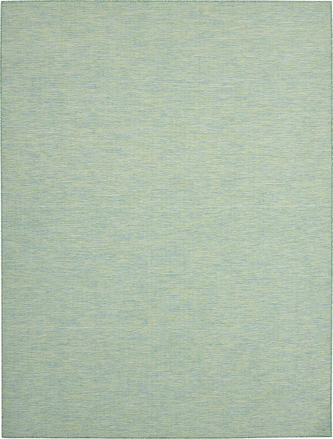 Nourison Positano Indoor/Outdoor Blue/Green 8' x 10' Area Rug, Easy Cleaning, Non Shedding, Bed Room, Living Room, Dining Room, Backyard, Deck, Patio (8x10)