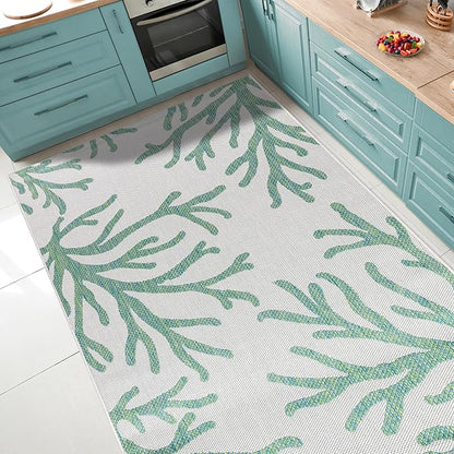 Keen Home Design Terrace Outdoor Area Rug - 4x6 Washable Indoor/Outdoor Rug for Patio, Kitchen, Balcony, Beach, Garden, Deck and Porch, Size: 3'10"x5'7"