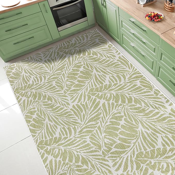 Keen Home Design Terrace Outdoor Area Rug - 5x8 Washable Indoor/Outdoor Rug for Patio, Kitchen, Balcony, Beach, Garden, Deck and Porch, Size: 5'3"x7'7"