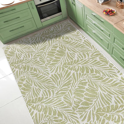 Keen Home Design Terrace Outdoor Area Rug - 5x8 Washable Indoor/Outdoor Rug for Patio, Kitchen, Balcony, Beach, Garden, Deck and Porch, Size: 5'3"x7'7"