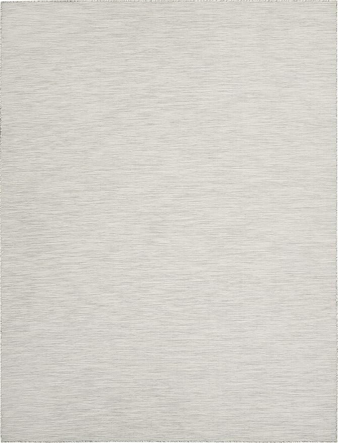 Nourison Positano Indoor/Outdoor Light Grey 10' x 14' Area Rug, Easy Cleaning, Non Shedding, Bed Room, Living Room, Dining Room, Backyard, Deck, Patio (10x14)