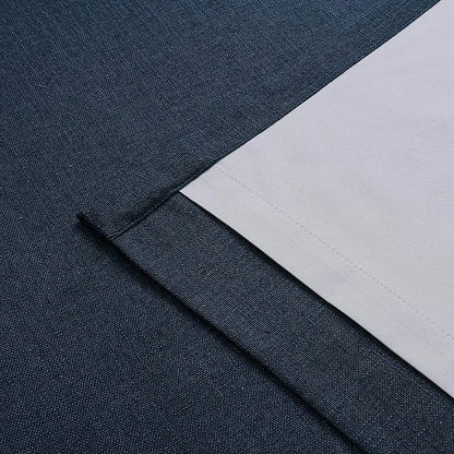 Vision Home Navy Blue Pinch Pleated Full Blackout Curtains Linen Blended Room Darkening Curtain Panels 112 inch for Living Room Bedroom Thermal Insulated Pinch Pleat Drapes with Hooks 40" Wx112 Lx2