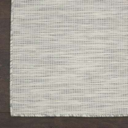 Nourison Positano Indoor/Outdoor Light Grey 2'2" x 8' Area Rug, Easy Cleaning, Non Shedding, Bed Room, Living Room, Dining Room, Backyard, Deck, Patio (2x8)