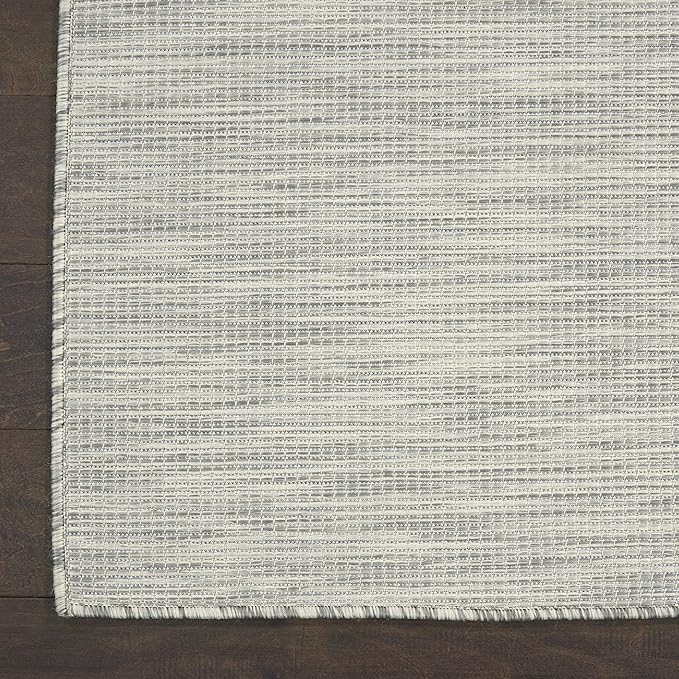 Nourison Positano Indoor/Outdoor Light Grey 10' x 14' Area Rug, Easy Cleaning, Non Shedding, Bed Room, Living Room, Dining Room, Backyard, Deck, Patio (10x14)