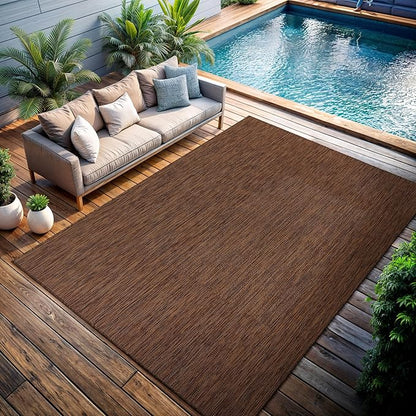 CAMILSON Outdoor Rug 6x9 Modern Area Rugs for Indoor and Outdoor Patios and Porches - Waterproof, Washable, Non-Shedding, Easy-to-Clean Outside Carpet (6 x 9, Solid - Gold)