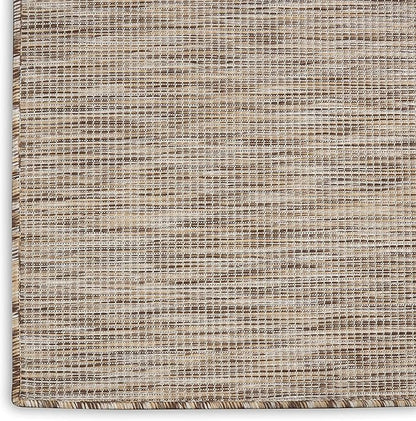 Nourison Positano Indoor-Outdoor Beige 5' x 7' Area Rug, Easy Cleaning, Non Shedding, Bed Room, Living Room, Dining Room, Backyard, Deck, Patio (5x7)