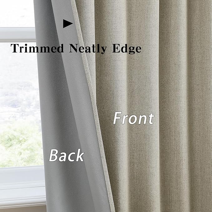 RAIN CITY Taupe Blackout Curtains&Drapes 140 Inch Long Custom Made High Ceiling Pinch Pleated Look Draperies with Hooks 2 Story Light Blocking Curtains for Loft Sliding Door 50 Wide Set of 2