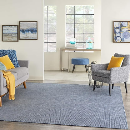 Nourison Positano Indoor/Outdoor Navy Blue 2'2" x 10' Area Rug, Easy Cleaning, Non Shedding, Bed Room, Living Room, Dining Room, Backyard, Deck, Patio (2x10)