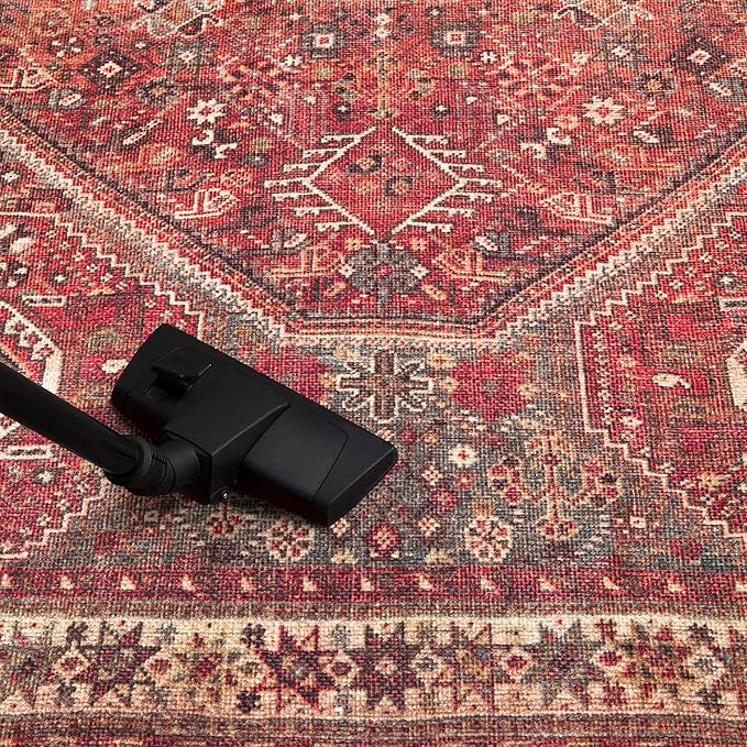 Keen Home Design 2x12 Rug - Machine Washable Runner Rug with Non-Slip Backing, Ideal for Hallway, Entryway, Kitchen, Laundry Room - Vintage, Easy Clean, Durable, Low Pile - (2'6" x 12')