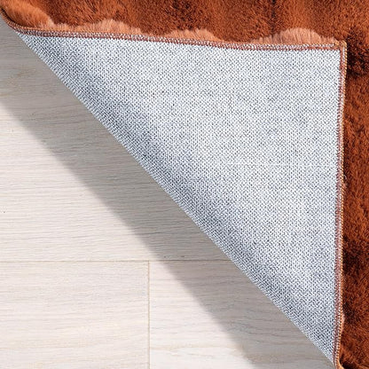 nuLOOM Jeni Checkered 3'9" x 6' Machine Washable Area Rug for Living Room Bedroom Dining Room Kitchen, Brick