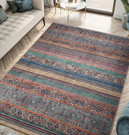 Keen Home Design 3x5 Rug - Machine Washable Entry Rug with Non-Slip Backing, Ideal for Enteryway, Kitchen, Bathroom, Laundry Room - Vintage, Easy Clean, Durable, Low Pile Rug - (3' x 5')
