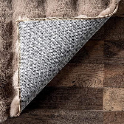 nuLOOM Jeni Checkered 6 Square Machine Washable Area Rug for Living Room Bedroom Dining Room Kitchen, Taupe