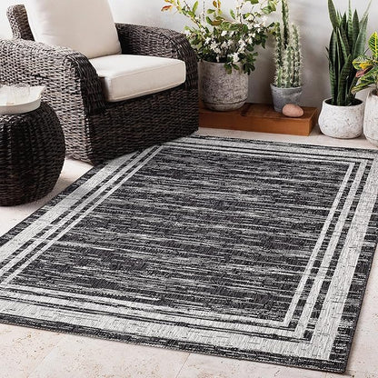 Keen Home Design Outdoor Rug - 8x10 Washable Indoor/Outdoor Rug for Patio, Balcony, Kitchen, Garden, Beach, Deck and Porch. Size: 7'9" x 10'2"