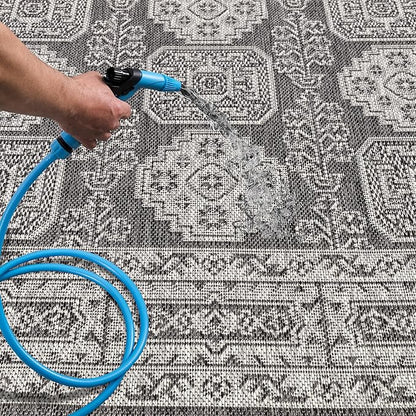 Keen Home Design Terrace Outdoor Area Rug - 5x8 Washable Indoor/Outdoor Rug for Patio, Kitchen, Balcony, Beach, Garden, Deck and Porch, Size: 5'3"x7'7"