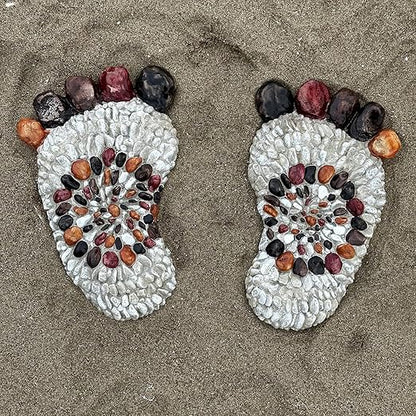 Outdooor Stepping Stones - Decorative Garden Stones for Patio, Deck, Garden or Sidewalk Faux Cobblestone Stepping Stones (Set of 2#B