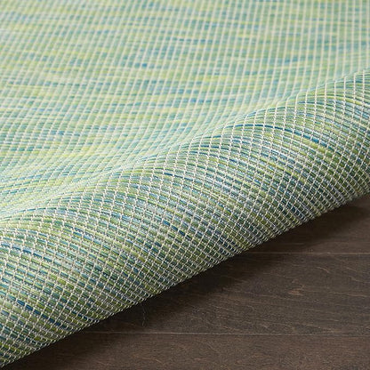 Nourison Home Positano 10' Runner Blue Green Fabric Modern Area Rug (10' Runner)